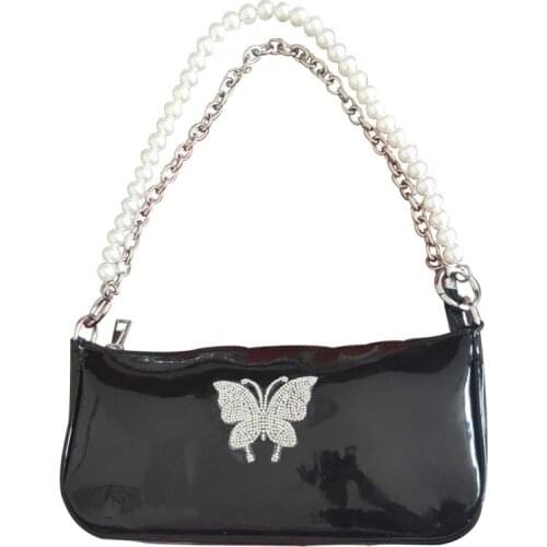 HISUELY vintage Female Pearl Tote bag 2021 New Fashion High Quality cute bag Womens Designer Handbag Chain Shoulder Bag Purses