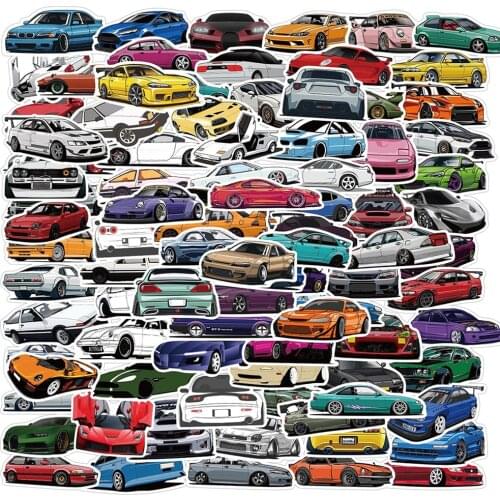 100PCS JDM Retrofit Racing Car i Stickers Car Motorcycle Laptop Guitar Waterproof Graffiti Cool Sticker Decal Kid Classic Toys