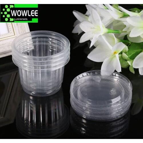 10pcs Disposable Plastic Takeaway Sauce Cup Containers Food Storage Box With Lids Pigment Paint Palette DIY Reusable
