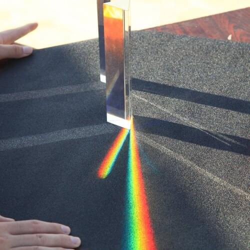 25X80MM Rainbow Right Angle Prism Experimental Optics Mitsubishi Mirror Glass Rainbow Triangular Prism Glass Right Angle Prism