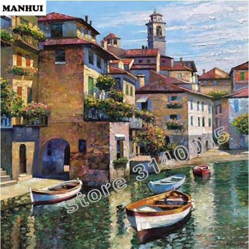 5d diy diamond painting Oil painting city diamond mosaic pattern painting rhinestones embroidery diamond painting BCD365