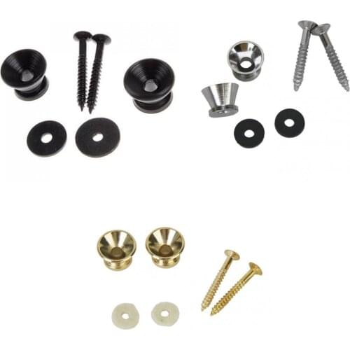 6 Electric/Acoustic Guitar Strap Button Screw Lock Kit Quality Steel Part