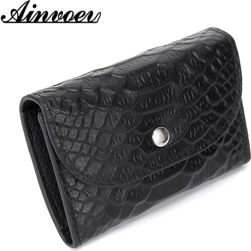 Ainvoev Coin Purse Card Holder Men Money Bag with Genuine Leather Wallet Women Casual Simple Female Short Small Wallets