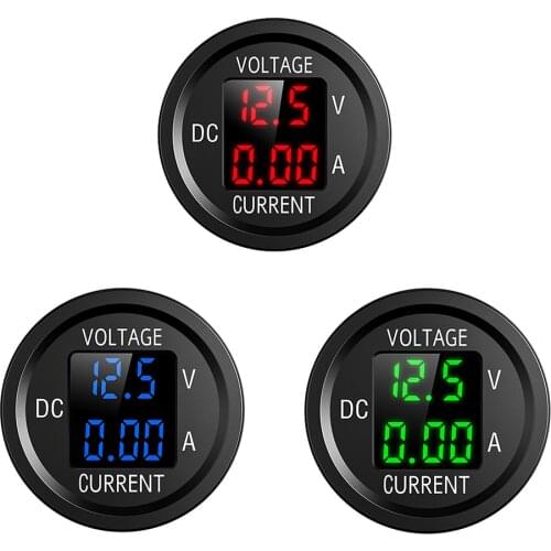 Car Digital Panel Voltmeter Meter Lightweight Personal Ammeter Voltage Current Accessories for 12-24V Car Truck