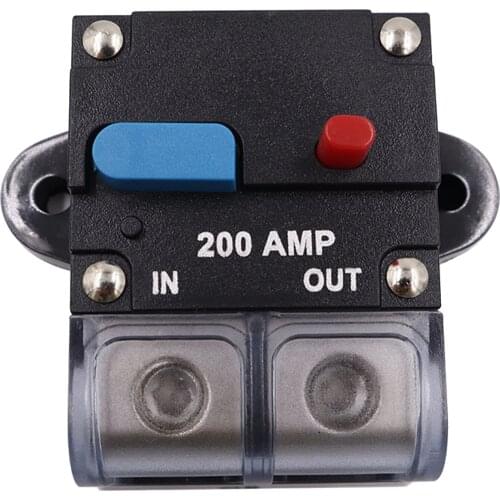200A Car Audio Fuse Holder Car Circuit Breaker Fuse Reset 12/24V DC Car Boat Auto Waterproof