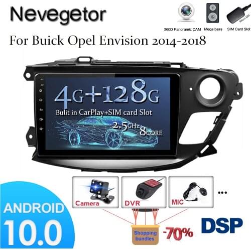 Android 10.0 4G Lte Car multimedia navigation GPS DVD player For Buick Opel Envision 2014-2018 years IPS screen Radio stereo