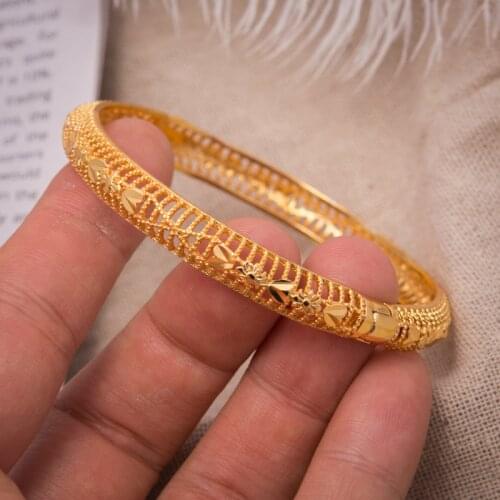 1Pcs Bride Women Bangle Bracelets Gold Color Can Open Heart Cuff Bangles For Women Men Wedding Jewelry Hand Accessories