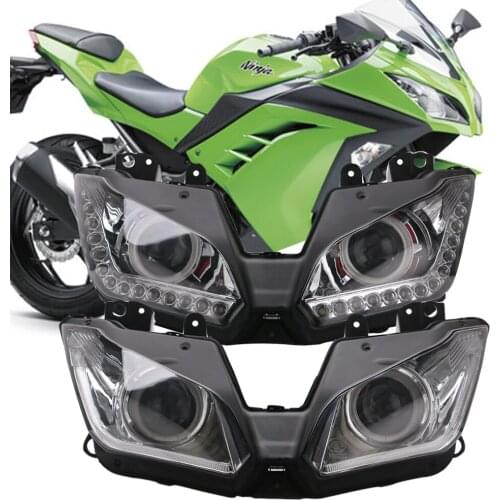 For Kawasaki Ninja250 300 ZX6R 2013 2014 2015 2016 Motorcycle Headlight Headlamp LED Front Head Light Motorbike Accessories