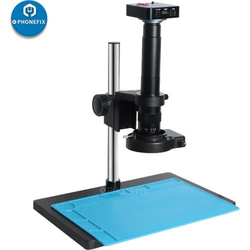 38MP Electronic Digital Video Microscope VGA HDMI-compatible Camera 300X C Mount Lens & 56 LED Circular lamp For PCB SMD Repair