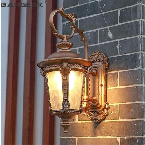 European Waterproof Wall Lamps Die Casting Aluminum Glass Outdoor LED Light Wall Sconce Garden Balcony Aisle Porch Lighting