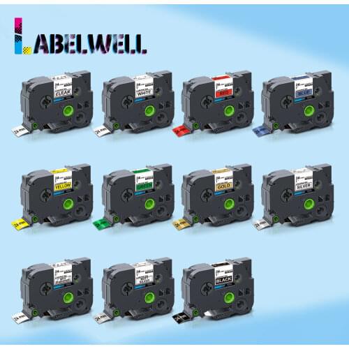 Labelwell 24mm Tze-251 for Brother Tze 251 tze-151 tze-651 451 355 851 Laminated tze tape Multicolor for P Touch label Maker