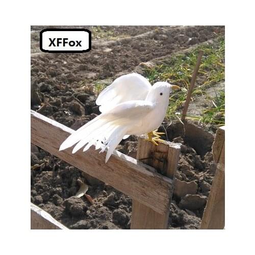 Small cute real life wings pigeon model foam&feather white dove bird doll about 12x15cm xf0078