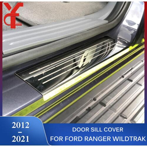 SS Door Sill Threshold For Ford Ranger Wildtrak T6 T7 T8 2012 2013 2014 2015 2016 2017 2018 2019 2020 2021