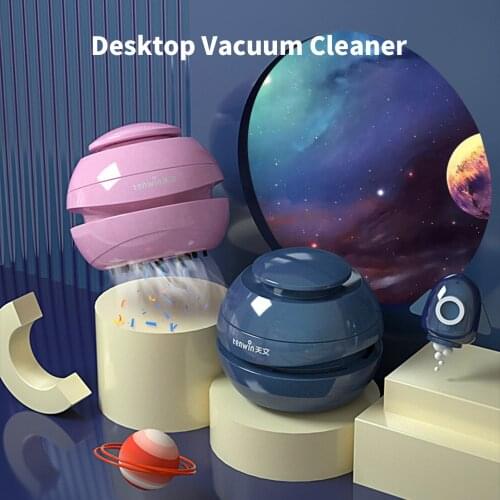 Mini Handheld Cleaner Portable Desk Cleaning Tool Machine Cute Planet Design 360° Spiraling Sunction for Computer Keyboard