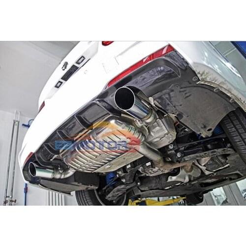 P Style Real Carbon Fiber REAR DUAL TIP EXHAUST DIFFUSER For BMW F30 F31 3-Series 335i M-TECH M-Sport BUMPER 2012UP B163