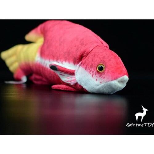 Real Life Plush Toy Cuban Tricolor Arowana Doll Cute Tropical Fish Soft Childrens Toys Birthday Gifts Shops