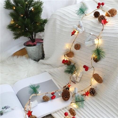 2m Christmas Decorations for Home Pine Cone Garland Christmas Fairy Lights Xmas Tree Decorations 2022 New Year Navidad Gifts