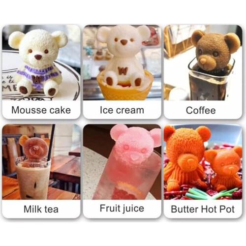 3D Toy DIY Silicone Mold Tool Ice Cube Maker bear dog Shape Chocolate Cake Tray Ice Cream Whiskey Coffee Wine Cocktail Ice Cube