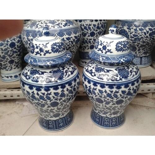 Blue And White America style ceramic ginger jars Antique Porcelain temple jars home decoration antique chinese ginger jars