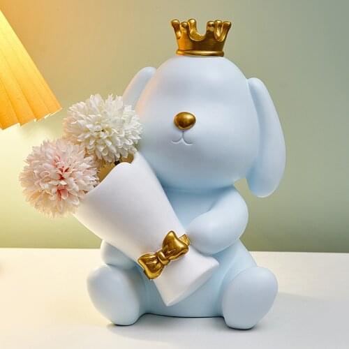 Modern Decor Animal Sculpture Vase Creative Storage Rabbit Model Home Decor Accessories Statues for Decoration Christmas Gifts