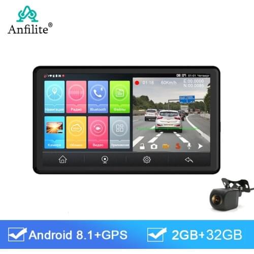 Anfilite 9 Inch Android 6.0 Dash Cam Full HD 1080P GPS Navigation 2D/3D Map Touch Screen Car DVR 1GB+16GB Loop Recording