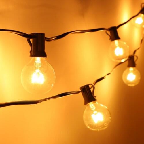 Vintage Patio Bulbs 7.6M G40 Light 25Ft Edison Bulb Backyard Glass Lamp LED String 110V 220V Garland wedding holiday Decor lamp