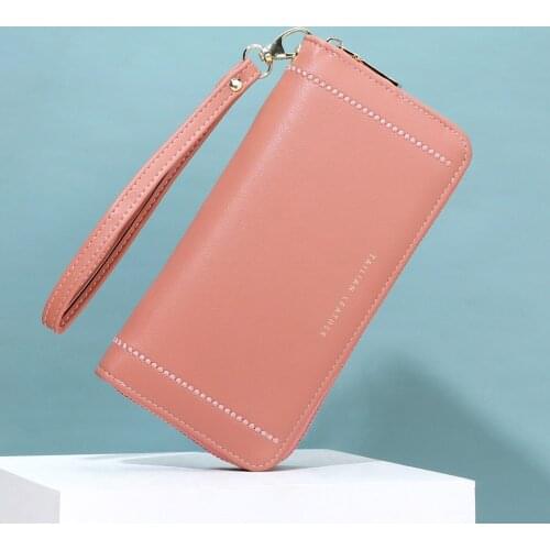 Women Leather Wallet Zipper Long Female Coin Purses Handbags Women Bags Designer Card Holder Ladies Wristband Money Clutch Bags