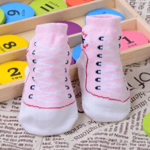 1 Pair Autumn Winter Infant Cotton Socks Soft Non-slip Newborn 0-12 Months Baby Boys Girls Sock FK88