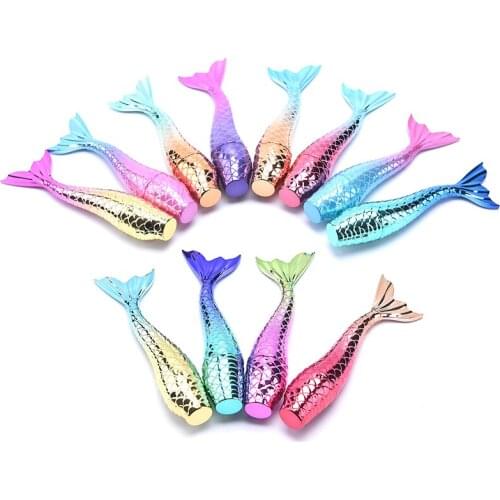 1PC 3ml Pink Blue Gradients Mermaid Lip Glaze Bottle Empty Gloss Tube Bottle Tube Lip Gloss Cosmetic Container