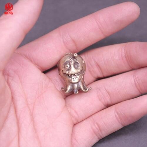 1PC Octopus Retro Brass Copper EDC Paracord Beads Lanyard Pendants Knife Beads Umbrella Rope Cord Necklace Bracelet Bead Pendant