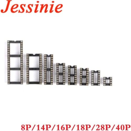 10pcs/lot Connector IC Socket DIP8 DIP14 DIP16 DIP18 DIP20 DIP28 DIP40 Connectors DIP Socket 8P 14P 16P 18P 20P 28P 40P Pin