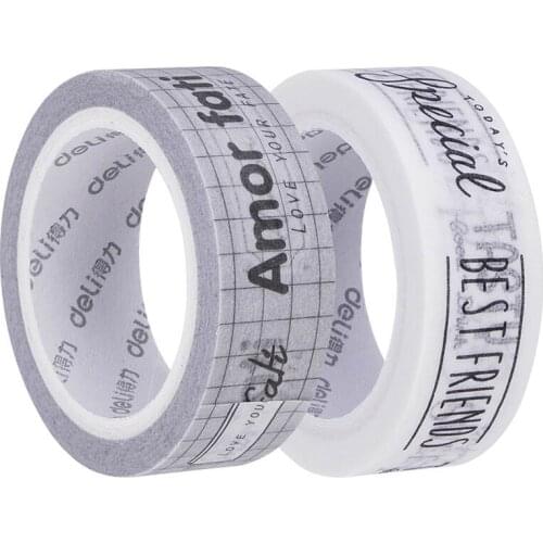 2PCS/LOT Deli HZ013 Decorative Tape solid Paper washi tape Scrapbooking Sticker Label Masking Tape Office School Supplies