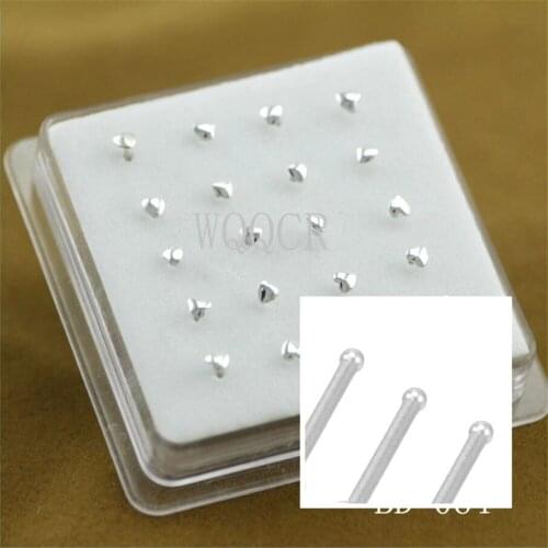 20PCS/Box Of Smooth Female Stud-Shaped Heart-Shaped Nose Nails Used For Body Jewelry Cartilage Puncture Nose Rings Studs