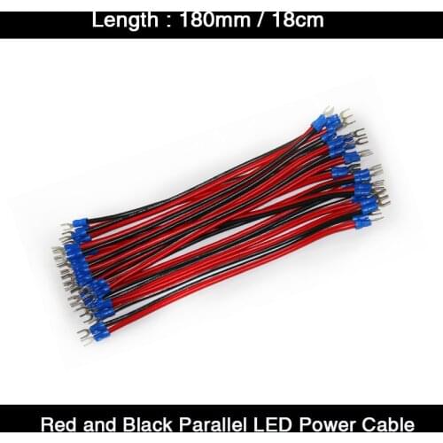 20Pcs/Lot 180mm / 18cm Red and Black Pure Copper Power Supply Cable Power Cord Power Wire for Indoor Outdoor LED Display Screen