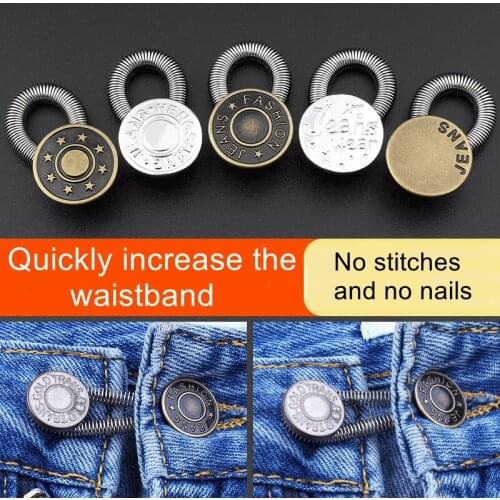 3PCS Adjustable Buttons for Clothing Snaps for Clothes DIY Retractable Widened Waist Buttons Jeans Universal Telescopic Buttons