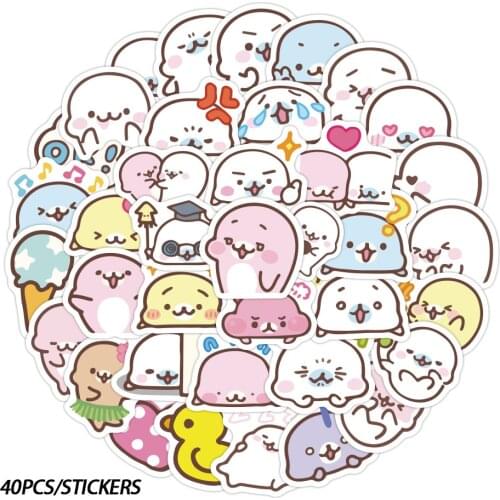 40pcs Cute Animal Cartoon Dolphin Stickers for Skateboard Luggage Guitar Vsco Girl Waterproof PVC Cute Graffiti Sticker Kids Toy