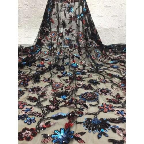 African lace fabric 2021 high quality lace Nigeria tulle sequence lace fabric bride French mesh lace fabric D3860