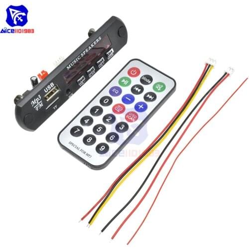 Diymore Car MP3 Decoding Sound Card Module Music/FM Player Board Support USB/TF Storage Card Slot with IR Remote Control & Wires