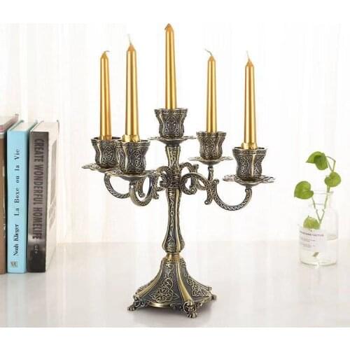 Bronze Candelabra Metal Candle Holders Wedding Candlesticks Event Candle Stand Table Centerpiece For Home Decoration