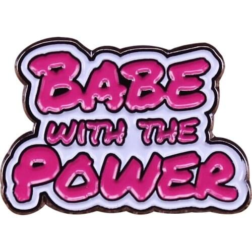 Babe With The power Brooch Labyrinth Bowie inspired Badge gorgeous Pink Lapel Accessory