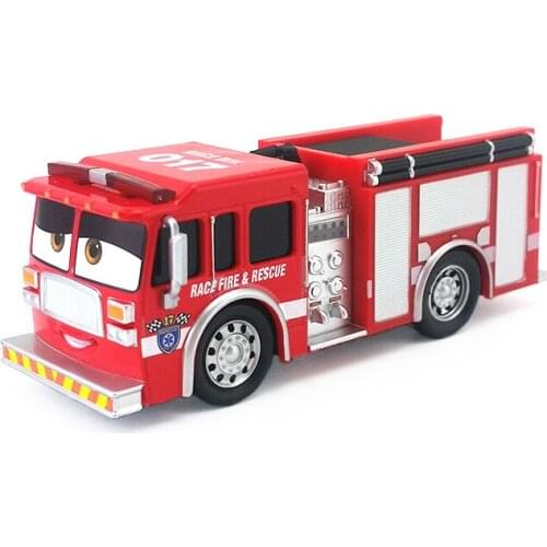 Disney Pixar 1: 55 childrens alloy toy car racing story 3 car alloy car model fire truck 017 TINY Tiny rescue car