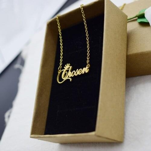 European and American popular, exquisite crown letter chosen stainless steel necklace