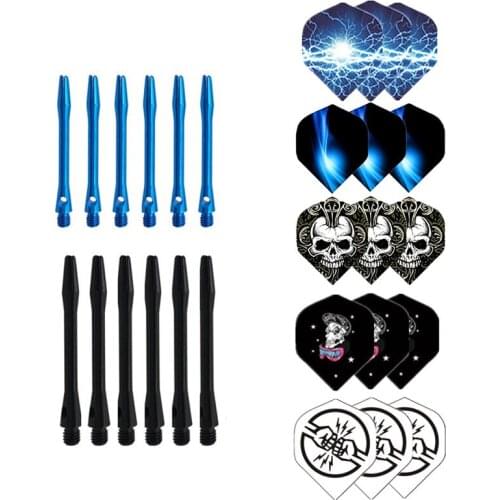 Hot sale 53mm aluminum darts shaft and darts set feather leaf darts accessories for darts game 2019 new