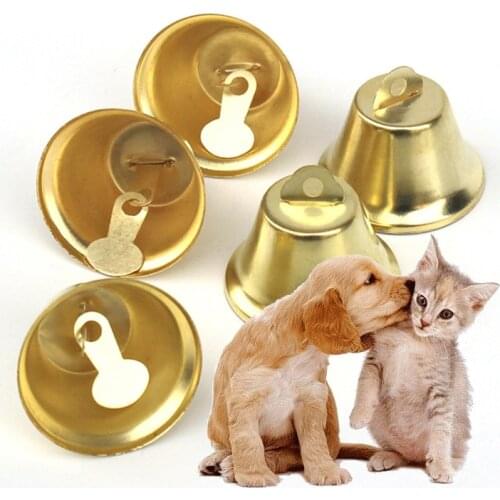 2pcs/lot Pet Anti Lost Bell Iron Material Collar Pendant Bell Golden Color Dog Cat Pig DIY Handmade Bell Pet Tackle Accessories