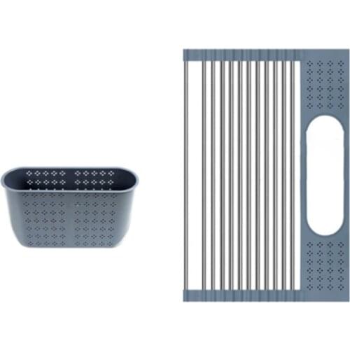 Kitchen Organizer Stainless Steel Dish Bowl Rack Drying Shelf Utensil Cutlery Drainer Holder