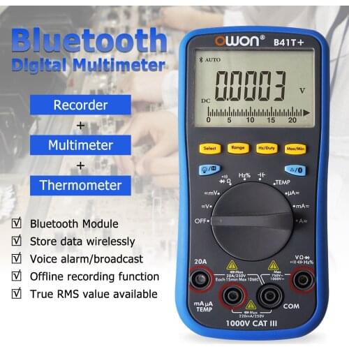 OWON B41T+ 4 1/2 Multifunction Digital Multimeter with Bluetooth True RMS Backlight Voltage and Current Test Meter