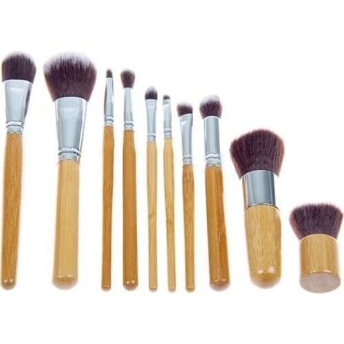 10pc Bamboo Pro Makeup Brush Set with Storage Pouch
