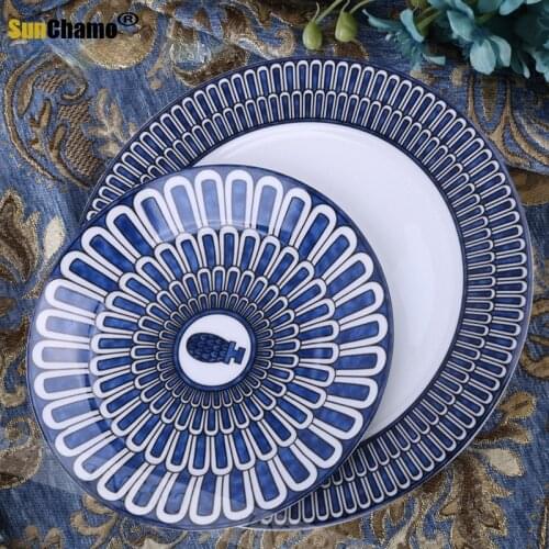 Set Western Dish European Flat Plate Bone China Cup Saucer Cake Plate 2 Orders