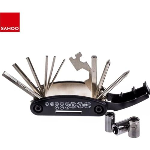 Sahoo 22047 16 in 1 Multi-Function Bike Bicycle Cycling Mechanic Repair Tool Kit Hex Key Wrench Slotted Phillips Screwdriver