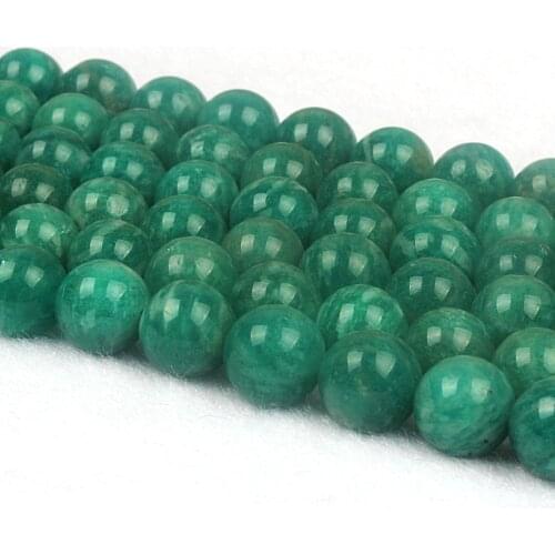 Natural Round Green Amazonite Gemstone Loose Beads 5 6 12mm For Necklace Bracelet DIY Jewelry Making 15inch Strand